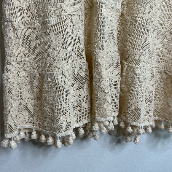 Temptation Positano 100% Cotton Cream Crochet Lace Tunic Mini Dress Size L - Picture 6 of 12
